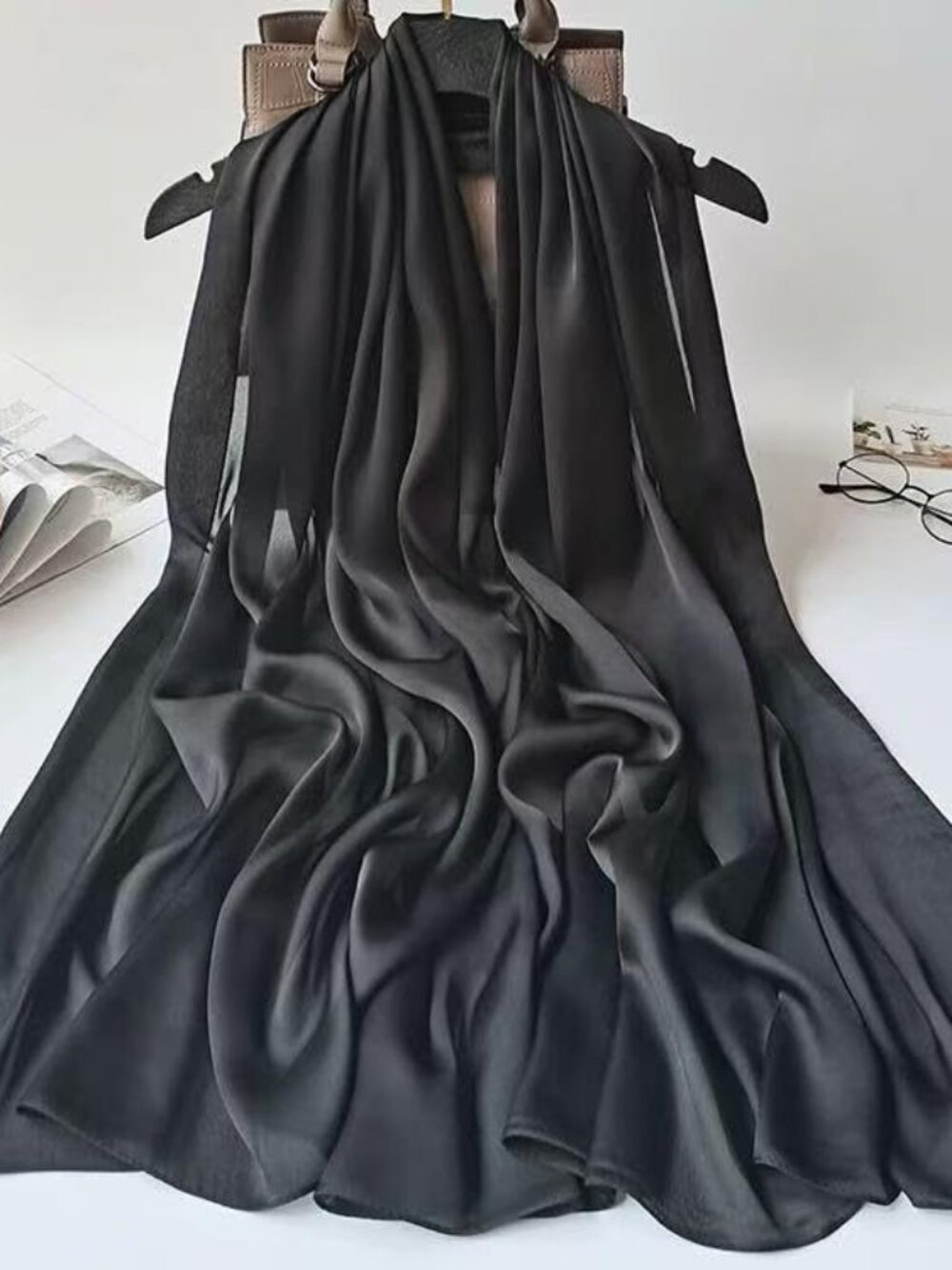 Womens oversized Luxury Silk Scarf Long Satin‎ Scarf Lightweight Fashion Shawl
